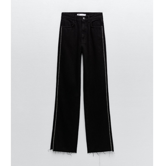 Zara side jewel straight full length jeans - Picture 4 of 5